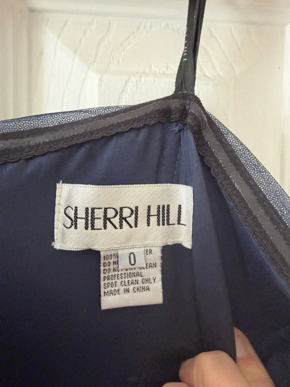 Sherri Hill Navy Layered Ruffle Tulle Prom Gown - Size 0 - Picture 5 of 13